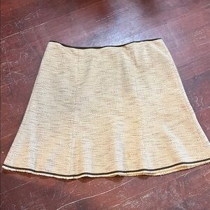Context A-Line Cream Skirt with Brown Accent